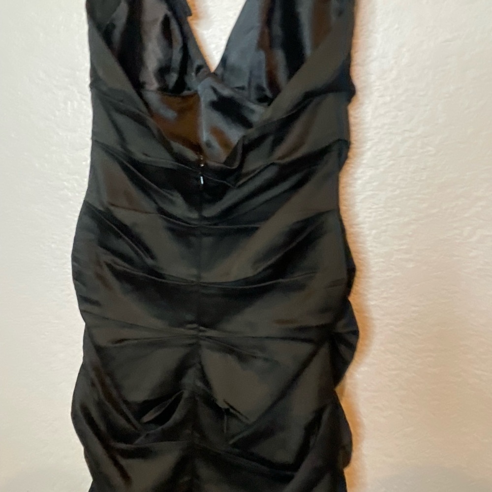 BCBGMaxAzria Black Ruched Mini Dress - Picture 4 of 6